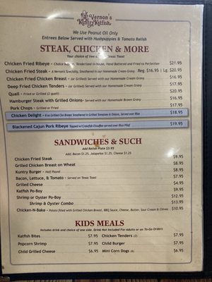 Menu photo 1 Vernon's Kuntry Katfish Conroe, TX