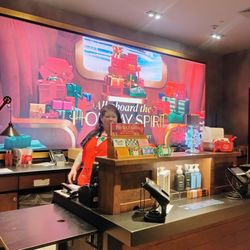 Bath & Body Works - Look at the oversized, lit, colorful backdrop!