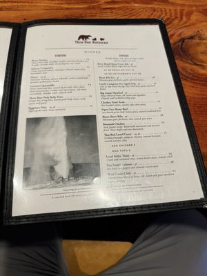 Menu photo 3 Three Bear Restaurant West Yellowstone, MT