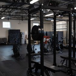 View from the exercise machines looking toward front entrance