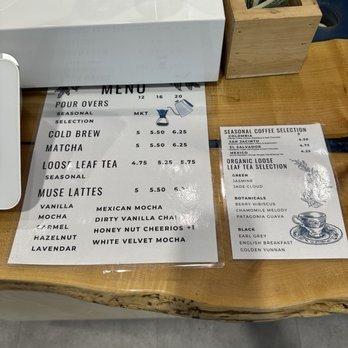 Coffee Muse - Menu as of 1/14/23 - Coffee & Tea Near Me - Santa Ana, California