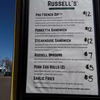 Russell's Traveling Kitchen - Menu - Food Trucks Near Me