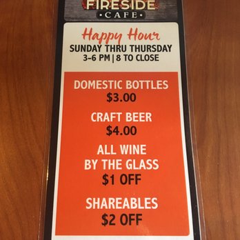 Fireside Cafe - Happy Hour - New American Near Me - Liberty Township, Ohio