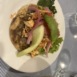La Chaya Maya - Panucho. Had beans inside tortilla. My mom said it was plain tasting (turkey meat)