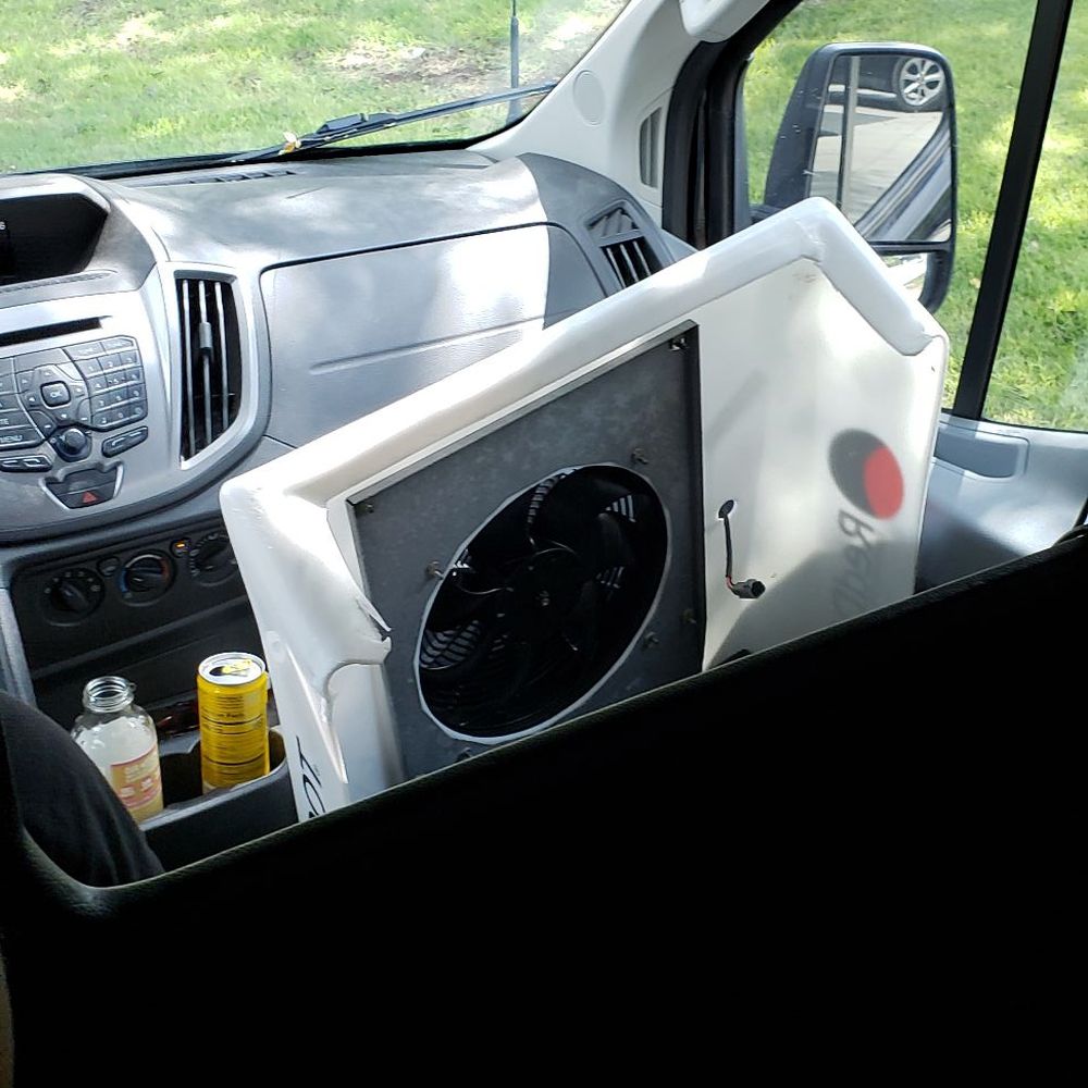Austin Party Bus - Air conditioner sitting in the front seat - Party Bus Rentals Near Me - Austin, Texas