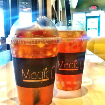 Magic Cup - Tropical Paradise with extra fruit chunks (50¢ extra) and Fruit Tea Madness - Coffee & Tea Near Me - Richardson, Texas Magic Cup - Tropical Paradise with extra fruit chunks (50¢ extra) and Fruit Tea Madness - Coffee & Tea Near Me - Richardson, Texas