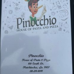 Pinocchios - Menu front