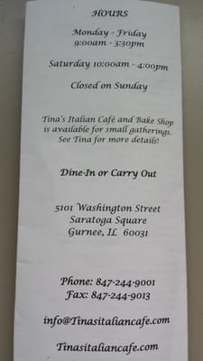 Menu photo 3 Tina's Italian Bake Shop Gurnee, IL