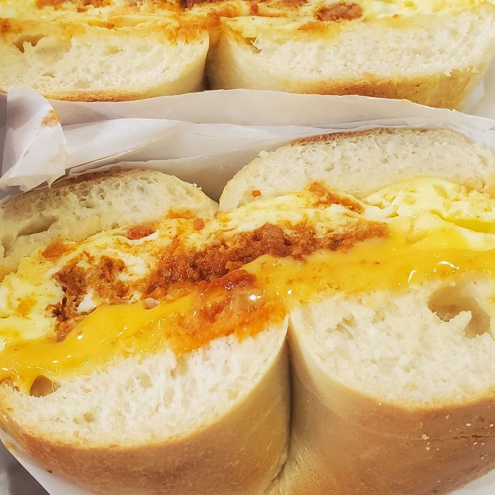 Delicious Donuts and Bagels - Chorizo & Egg Breakfast Bagel Sandwich - Donuts Near Me - Newark, California Delicious Donuts and Bagels - Chorizo & Egg Breakfast Bagel Sandwich - Donuts Near Me - Newark, California