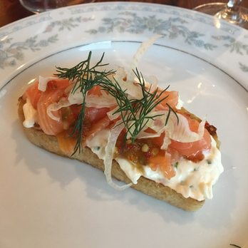 Mabel Gray - Toast, house cured lox, lily cream cheese, hot pepper jelly - New American Near Me - Hazel Park, Michigan