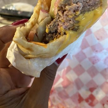 Harbor Mart - Ventura - Burger on pita with pickles, lettuce, sauce, tomato and ketchup - Delis Near Me - Ventura, California Harbor Mart - Ventura - Burger on pita with pickles, lettuce, sauce, tomato and ketchup - Delis Near Me - Ventura, California