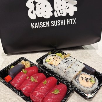 Kaisen Sushi HTX - 4 piece bluefin akami nigiri & HALF Kaisen California roll - Caterers Near Me - Houston, Texas
