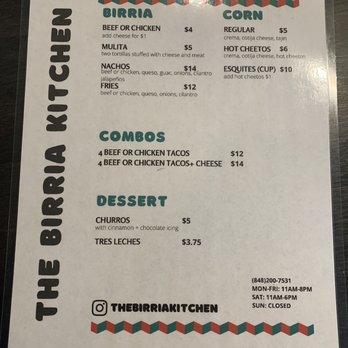 The Birria Kitchen - Menu - Tacos Near Me - Edison, New Jersey