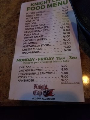 Menu photo 4 Knight Cap Bar & Lounge Minneapolis, MN Menu photo 4 Knight Cap Bar & Lounge Minneapolis, MN