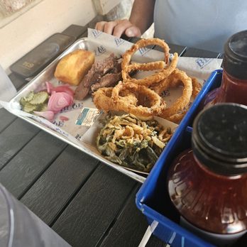 Blue Smokehouse & Bar - Ribs and onion rings platter - Salad Near Me - Fort Mill, South Carolina Blue Smokehouse & Bar - Ribs and onion rings platter - Salad Near Me - Fort Mill, South Carolina