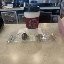 Fresh coffee with a side of chocolate Fresh coffee with a side of chocolate