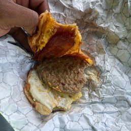 Sausage,egg,beacon & Cheese Sandwich.