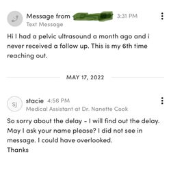 Nanette Cook, MD - Getting the runaround.