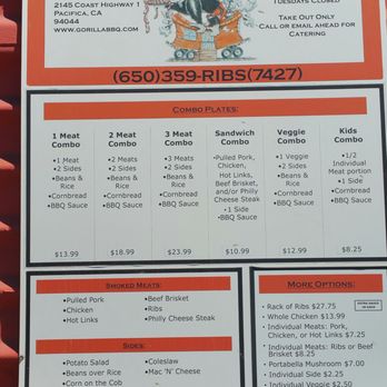 Gorilla Barbeque - The latest menu - Barbeque Near Me - Pacifica, California Gorilla Barbeque - The latest menu - Barbeque Near Me - Pacifica, California