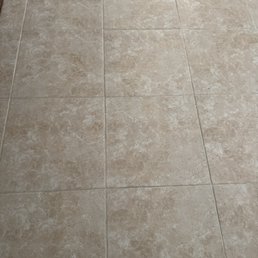 After dining room natural stone tile.