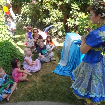 Happily Ever Laughter - Miss June entertaining with a magic puppet show - Party Characters Near Me Happily Ever Laughter - Miss June entertaining with a magic puppet show - Party Characters Near Me