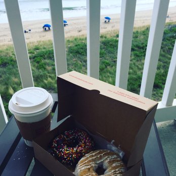 Duck Donuts - Coffee and donuts overlooking the ocean at the Hilton across the street. - Donuts Near Me - Kitty Hawk, North Carolina