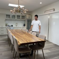 Satoshi Yamauchi Custom Furniture Maker - Live edge MONKEYPOD dining table