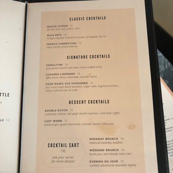 Famille - Cocktail menu - New American Near Me - Westminster, Colorado