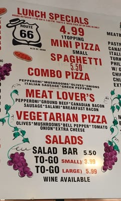 Menu photo 3 Route 66 Pizza Palace Barstow, CA Menu photo 3 Route 66 Pizza Palace Barstow, CA