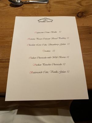 Menu photo 2 Birchrunville Store Cafe Birchrunville, PA