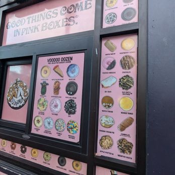 Voodoo Doughnut - Exterior menu while you wait - Donuts Near Me - Portland, Oregon Voodoo Doughnut - Exterior menu while you wait - Donuts Near Me - Portland, Oregon
