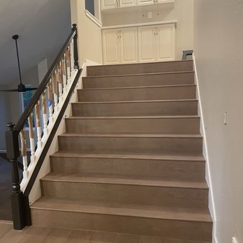 Henrik's Construction Group - New floor and painted/stained staircase. Henrik's team is so meticulous! - General Contractors Near Me