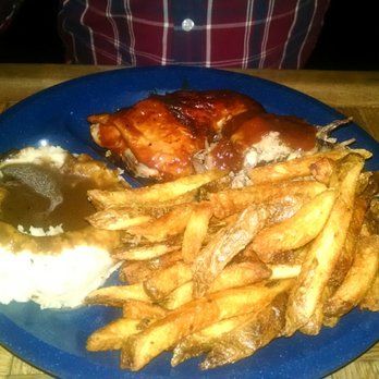 Dinosaur Bar-B-Que - Pulled pork and chicken combo with mashed potatoes and fries, my boyfriend enjoyed the meal - Barbeque Near Me - Syracuse, New York Dinosaur Bar-B-Que - Pulled pork and chicken combo with mashed potatoes and fries, my boyfriend enjoyed the meal - Barbeque Near Me - Syracuse, New York
