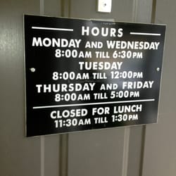 Taylor Family Chiropractic - Here 's the posted hours.
