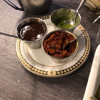 Tandoori Palace - Tamarind, mint, and chili sauce (you can see which is my favorite) - Indian Near Me - Encinitas, California Tandoori Palace - Tamarind, mint, and chili sauce (you can see which is my favorite) - Indian Near Me - Encinitas, California