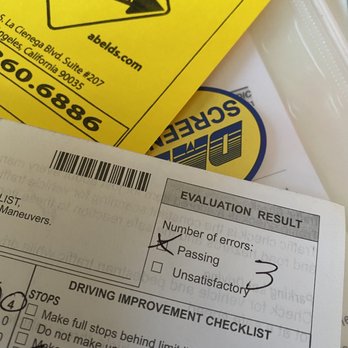 Abel Driving School - DMV Score Sheet - Driving Schools Near Me - Los Angeles, California Abel Driving School - DMV Score Sheet - Driving Schools Near Me - Los Angeles, California