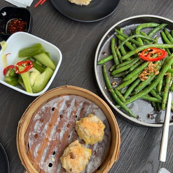 Dumpling Time Thrive City - Cucumber, Fresno Chili Salad. Shrimp & Pork Siu Mai. Garlicky Green Beans - Noodles Near Me - San Francisco, California