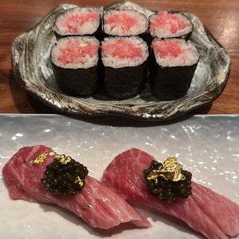Asanebo - Toro nigiri with caviar and fatty tuna roll - Sushi Bars Near Me - Studio City, California Asanebo - Toro nigiri with caviar and fatty tuna roll - Sushi Bars Near Me - Studio City, California
