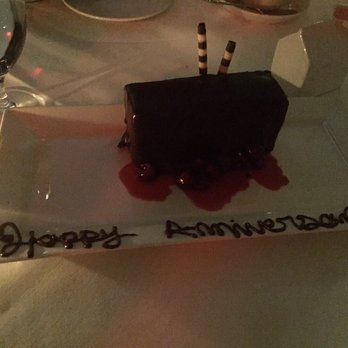 Steak 48 - We got a special message on our dessert! - Steakhouses Near Me - Houston, Texas Steak 48 - We got a special message on our dessert! - Steakhouses Near Me - Houston, Texas