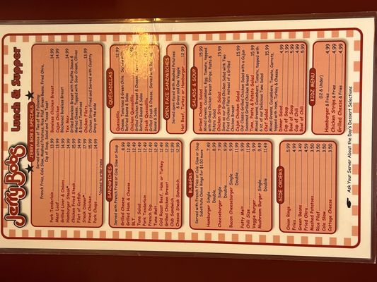 Menu photo 1 Jerry Bob's Tucson, AZ Menu photo 1 Jerry Bob's Tucson, AZ