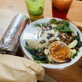 Laughing Planet - Chicken burrito and salad - Vegetarian Near Me - Reno, Nevada