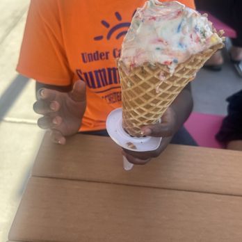 The Original Rainbow Cone - Waffle cone single scoop - Ice Cream & Frozen Yogurt Near Me - Flossmoor, Illinois The Original Rainbow Cone - Waffle cone single scoop - Ice Cream & Frozen Yogurt Near Me - Flossmoor, Illinois