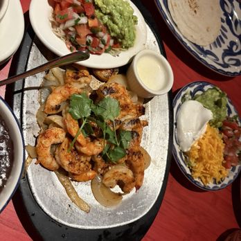 Pappasito's Cantina - Shrimp fajitas. It feeds 2! - Tex-Mex Near Me - Houston, Texas