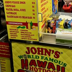 John's World Famous Hawaii - A hot dog is $13 now...