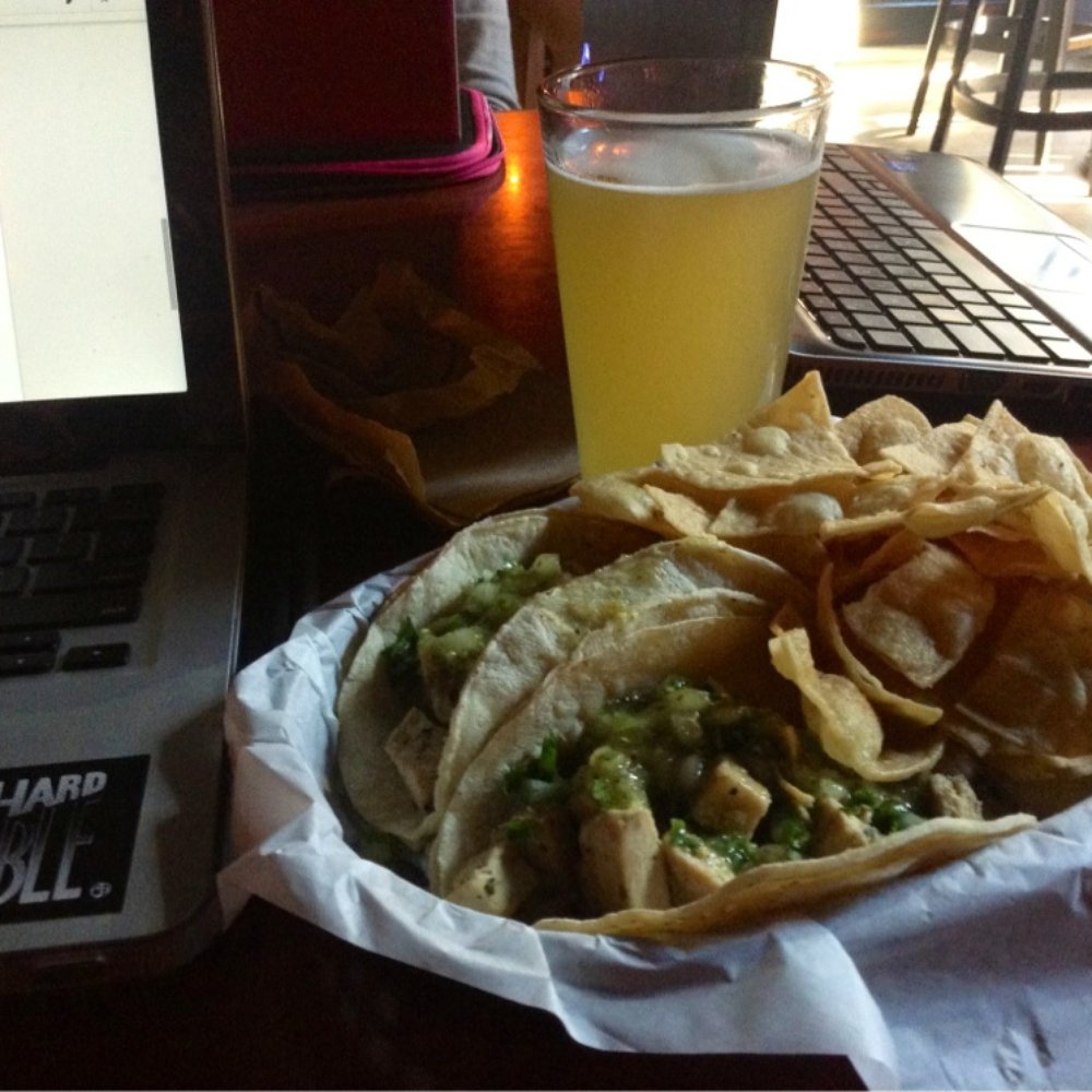 Street Tacos and a $4 pint to go with my work. Perfect pairing.