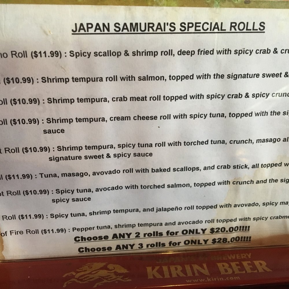 Japan Samurai - Sushi Bars Near Me - Chesapeake, Virginia Japan Samurai - Sushi Bars Near Me - Chesapeake, Virginia