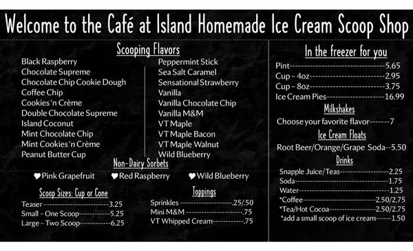 Menu photo 3 Island Homemade Ice Cream - Williston Williston, VT Menu photo 3 Island Homemade Ice Cream - Williston Williston, VT