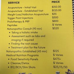 Naturopathic Medicine Prices (June 17, 2026)
