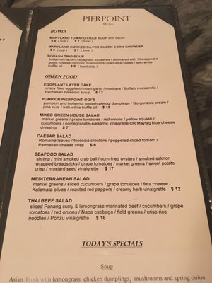 Menu photo 4 Pierpoint Restaurant Baltimore, MD