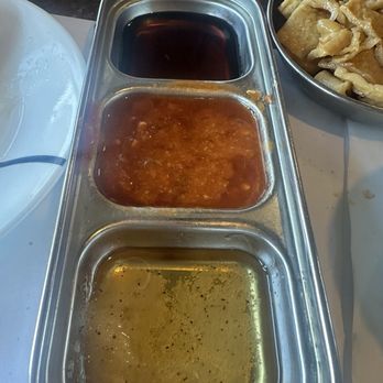 Shik Do Rak - Must have dipping sauces (salted sesame oil, Soybean Paste & hot sauce, brisket sauce) - Korean Near Me - Irvine, California